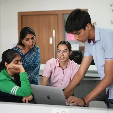 Senior students on a graduation pathway